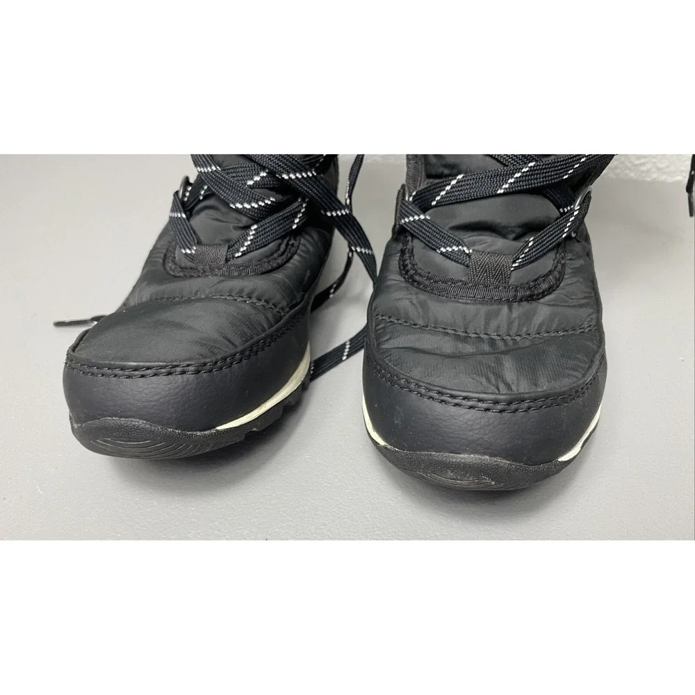 Sorel Womens Whitney Short Lace Up Boots Size 6.5 Black Waterproof